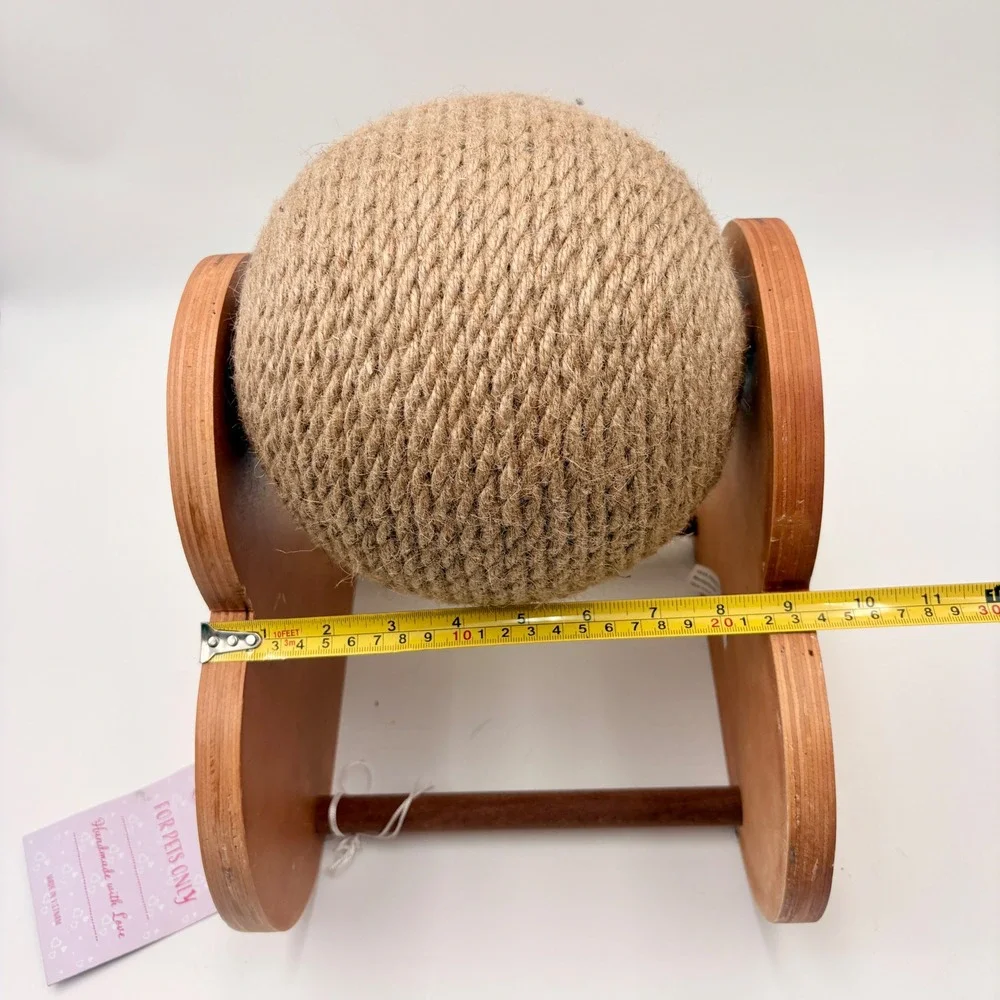For Pets Only Heart Wooden Cat Scratching Post Sisal Rope Rotating Ball New